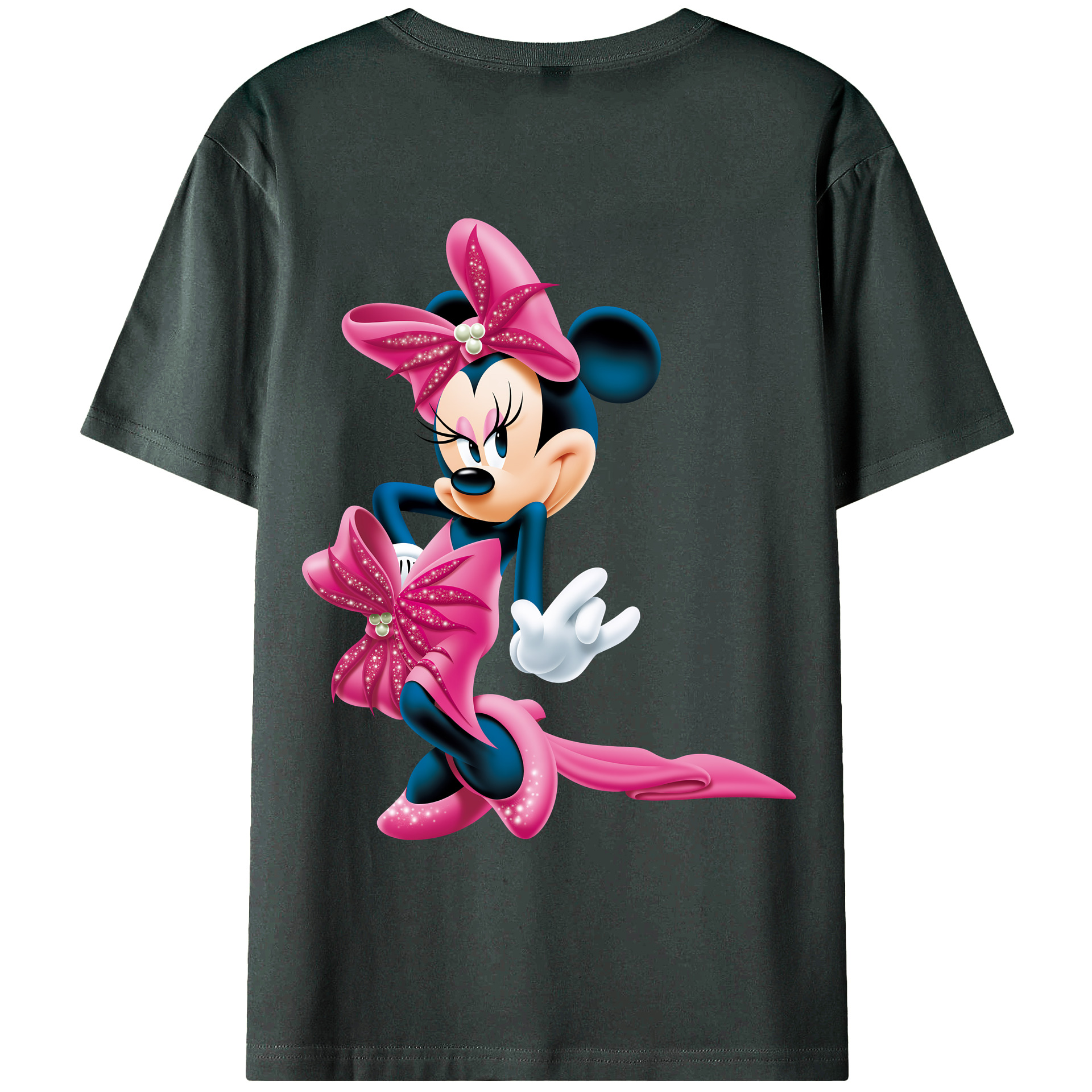 （画像用） ミッキーマウス Mickey Mouse 綿100％ メンズ半袖Tシャツ（バックプリント） 通気性